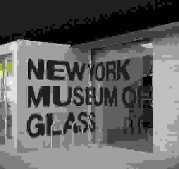 An image of the facade for an imagined museum dedicated to glasswork.