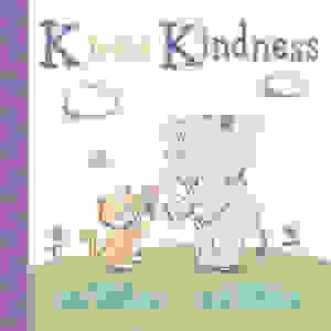 A book cover featuring an illustration of a cat giving an elephant an ice cream cone with "K is for Kindness" above them.