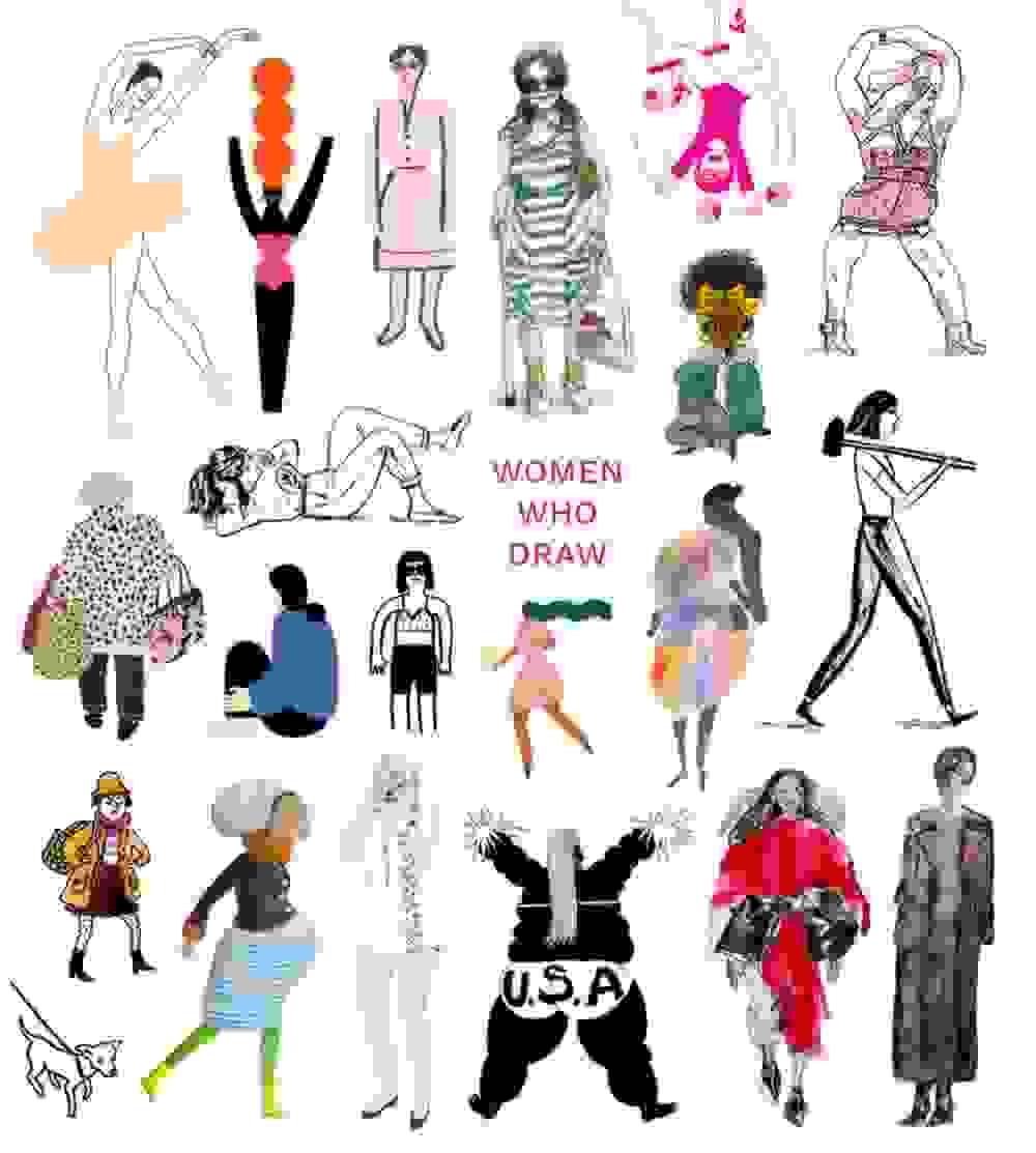 Women drawn in differnt styles.